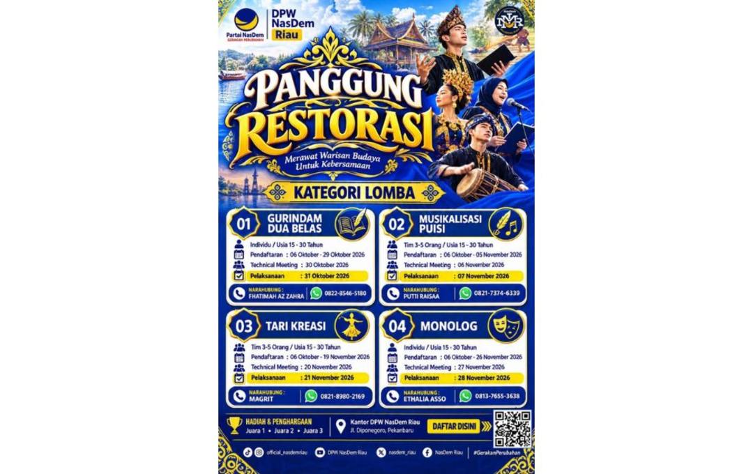 Panggung Restorasi NasDem Riau Buka Ruang Kreasi Generasi Muda